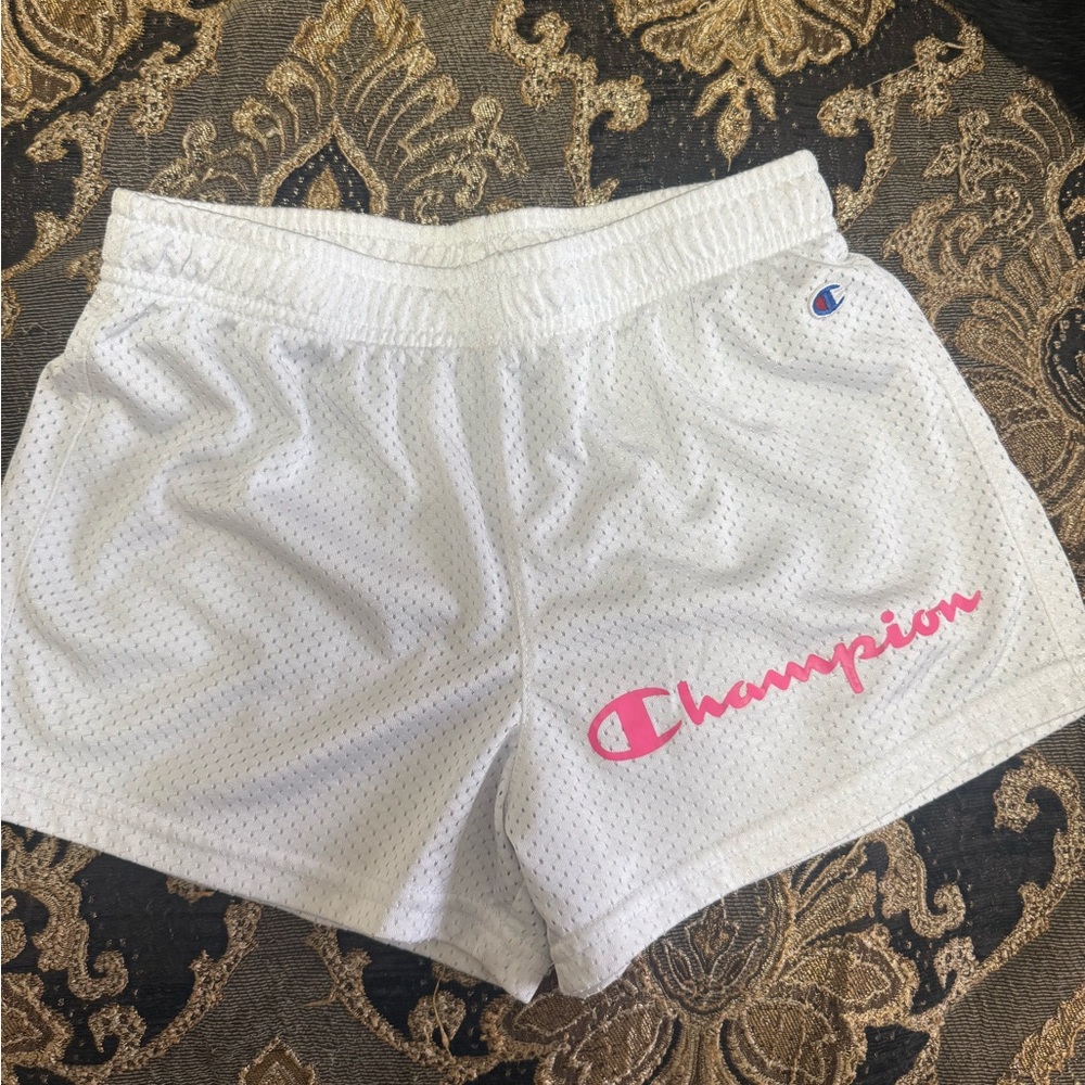 Champion Girls White and Pink Athletic Shorts